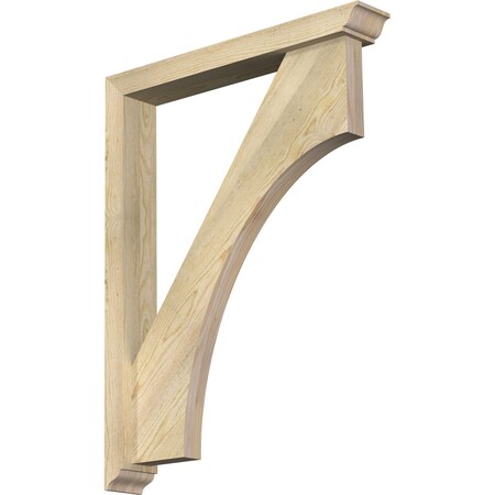 Ekena Millwork Westlake Traditional Rough Sawn Bracket w/ Offset Brace, Douglas Fir, 4"W x 26"D x 34"H BKT0402X26X34WTL01RDF